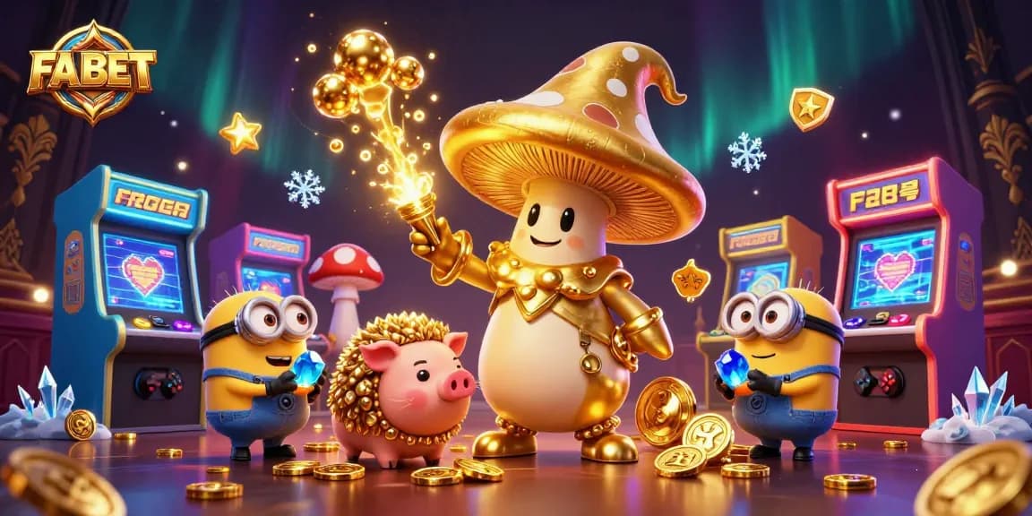 Experience FA BET magic with a golden wizard turning treasures into gold amidst vibrant gaming experiences.