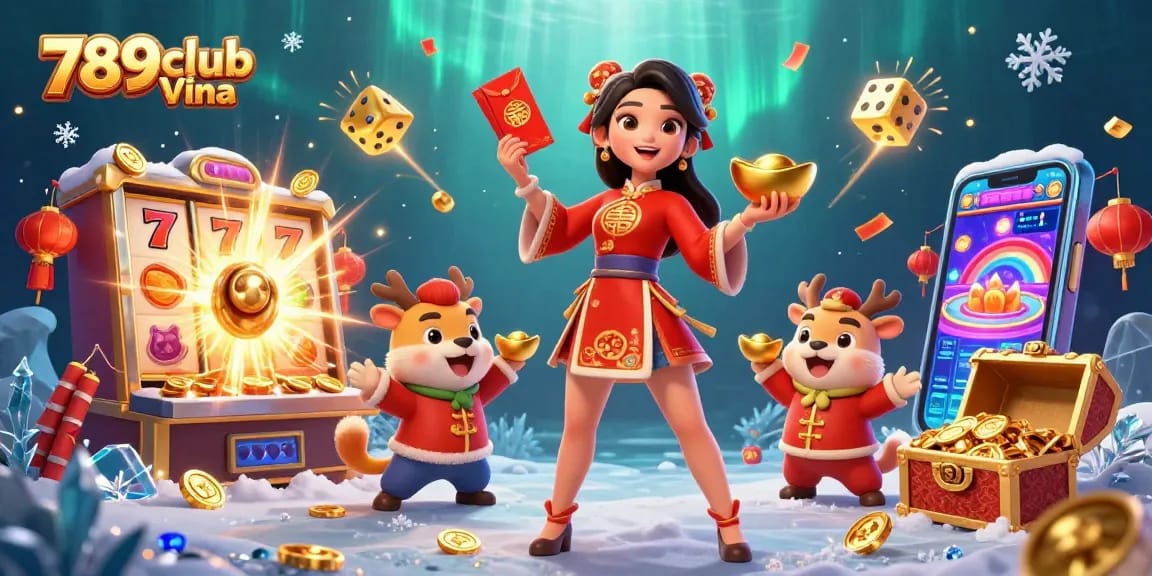 Experience thrilling jackpots at 789club Vina with vibrant gaming elements and festive energy.