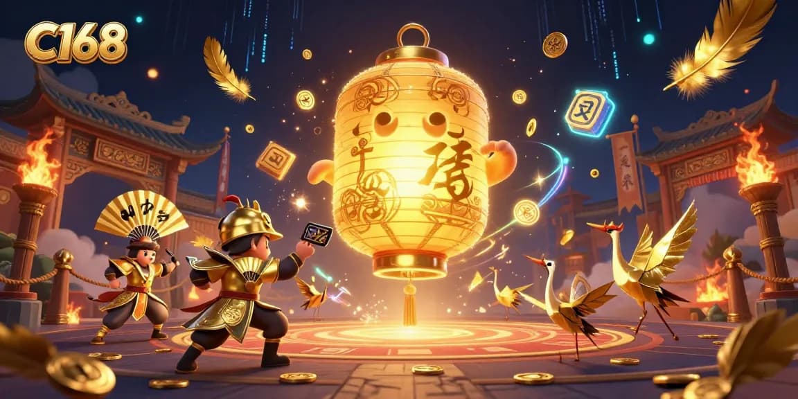 C168 immerses players in a colorful casino atmosphere with golden elements and lucky symbols.