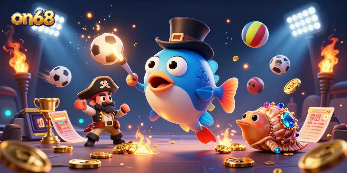 Engage in thrilling sports betting action with coins, anglerfish, and pirate shrimp at on68.