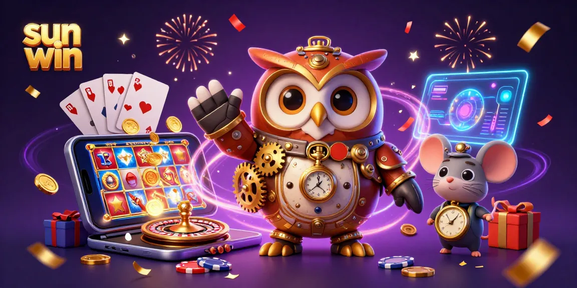 Engage with the spirit of sun win through an exciting 3D illustration of steampunk gaming fun.