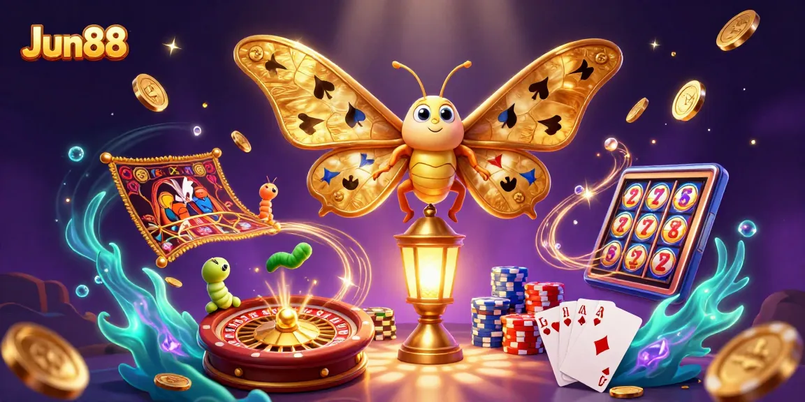 Engage in exhilarating gameplay at Jun88 with golden treasures and vibrant casino elements.