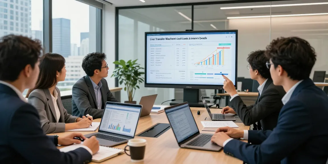 Analyzing live transfer merchant cash advance leads data in a collaborative office environment.