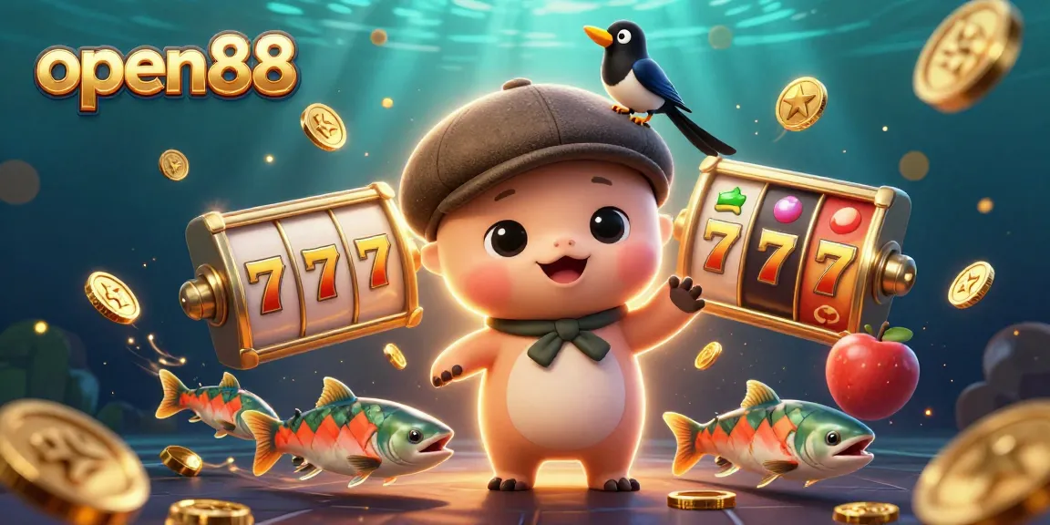 Join the excitement with open88 as cartoon characters spin slot reels and chase jackpots.