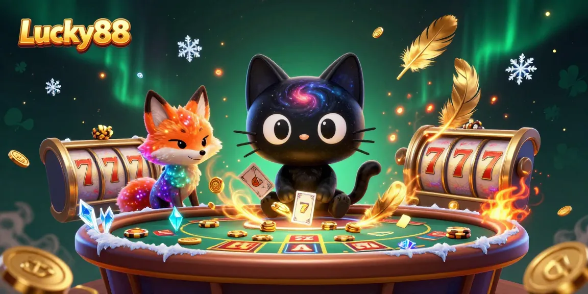 Play Lucky88 with wilds and bonus features in a vibrant cosmic casino scene.