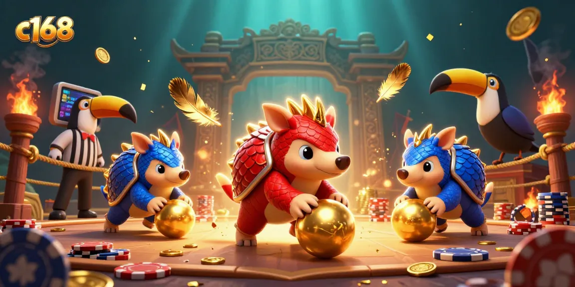 Engage with c168 as rival pangolins compete in a dynamic casino showdown, showcasing excitement in gaming.