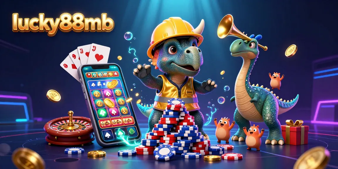 Engage in thrilling casino gameplay with lucky88mb featuring vibrant dinosaurs and a dynamic gaming scene.