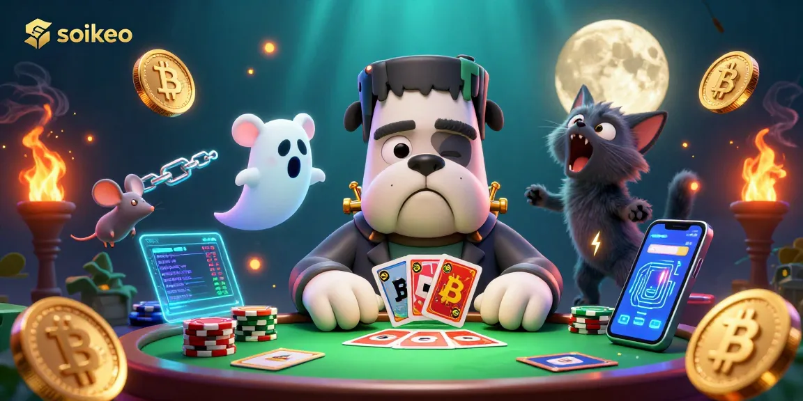 Engage with soikeo's thrilling casino experience, featuring a Frankenstein bulldog and a werewolf kitten.