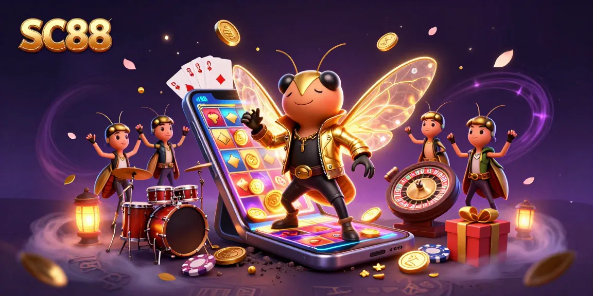 Engage with SC88's vibrant gaming experience featuring animated characters and casino elements.