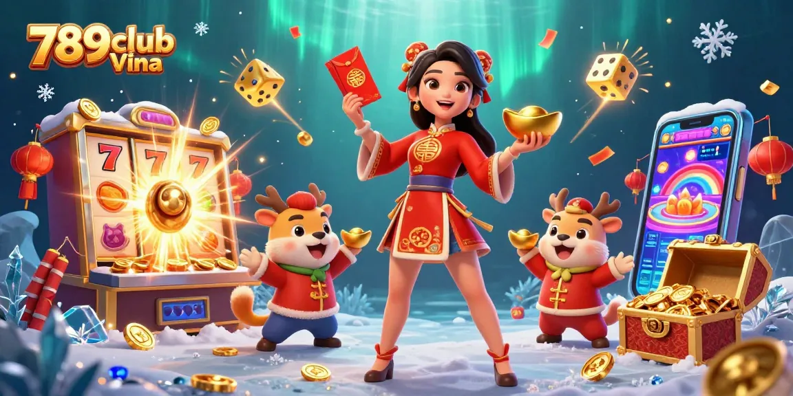Experience thrilling jackpots at 789club Vina with vibrant gaming elements and festive energy.