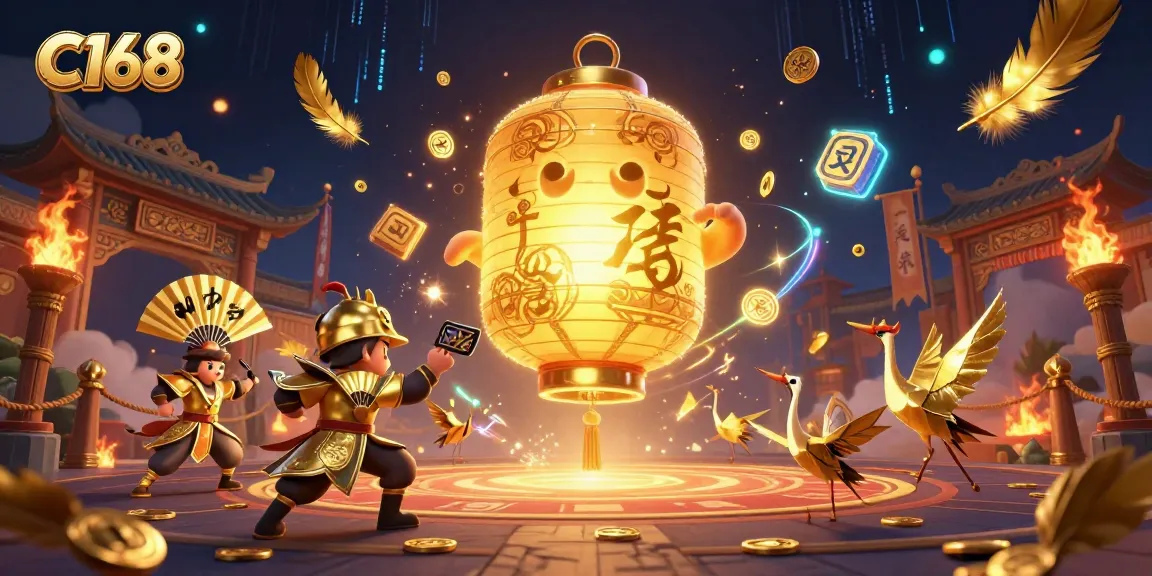 C168 immerses players in a colorful casino atmosphere with golden elements and lucky symbols.