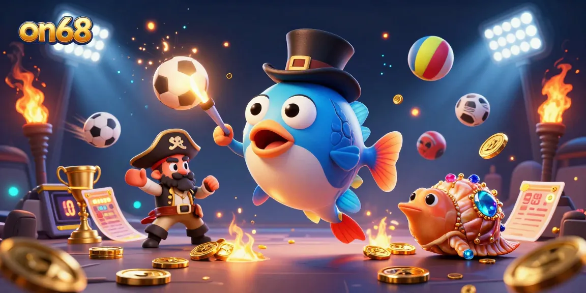 Engage in thrilling sports betting action with coins, anglerfish, and pirate shrimp at on68.
