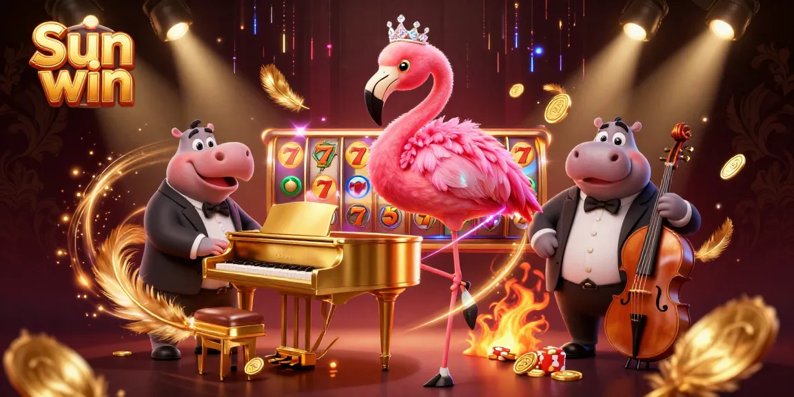 Experience the thrill of Sun win with colorful slot reels and charismatic casino characters.