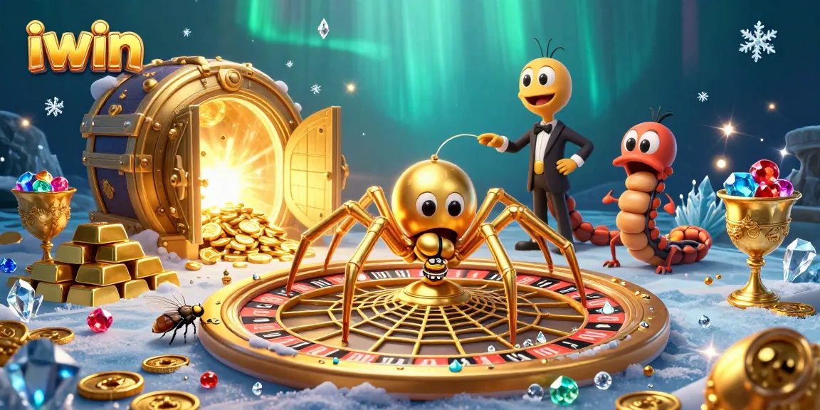 Experience thrilling bets at iwin's roulette wheel amidst dazzling casino treasures.