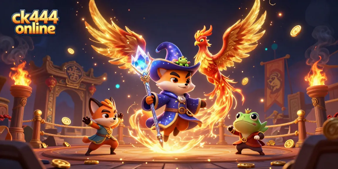 Experience excitement with ck444 online, featuring whimsical characters in a vibrant casino scene.